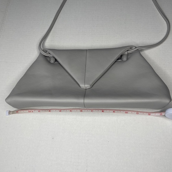 Gray Vegan Leather Flap Handbag - Picture 4 of 10